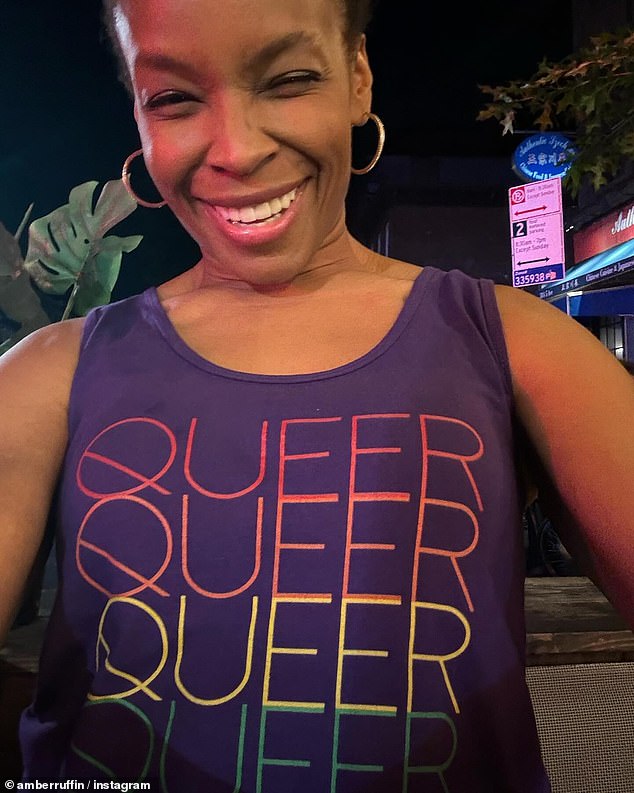 Amber Ruffin posted a photo of herself wearing a tank top that features the word 