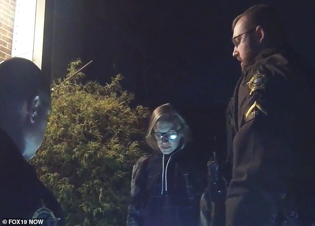 Brianne Ehlinger is seen with Boone County deputies during her initial arrest in November 2023.