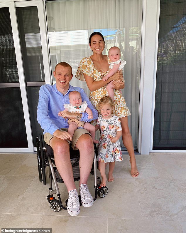 McKinnon split from his ex-wife Teigan Power in January 2022. The former couple have three children together: four-year-old Harriet and two-year-old twins Audrey and Violet. All pictured