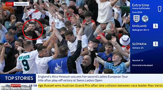 The Three Lions supporter seemed to have something else in the other hand into which he dips his spoon.