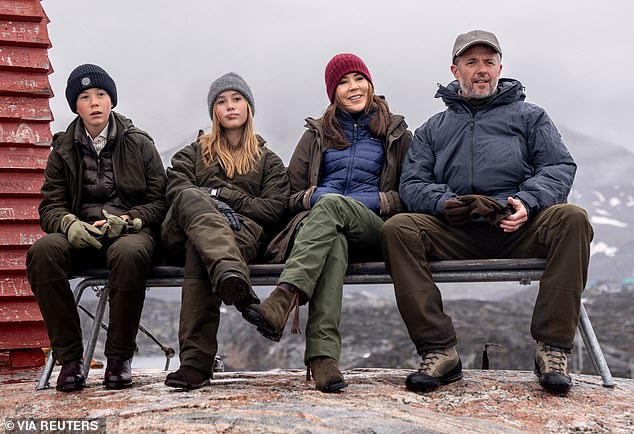 Prince Vincent and Princess Josephine joined Frederik and Mary on the trip to Qeqertarsuaq in Greenland.