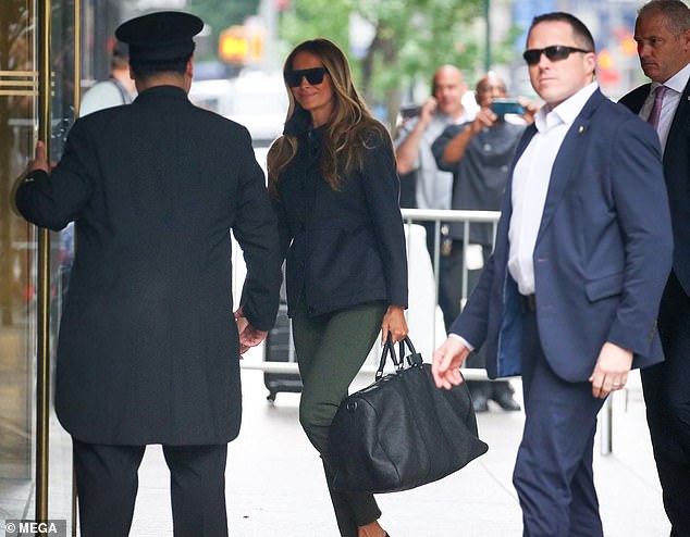 Melania Trump was seen entering Trump Tower in New York