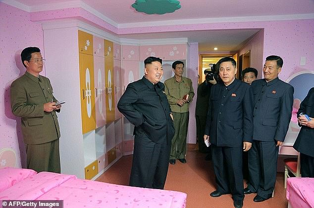 Kim Jong Un pictured during an earlier visit to the camp in Songdowon