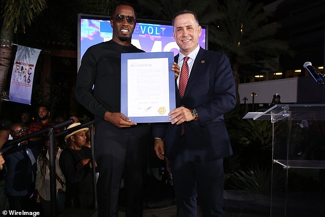 Diddy received the honor in 2016 from then-Miami Beach Mayor Philip Levine.