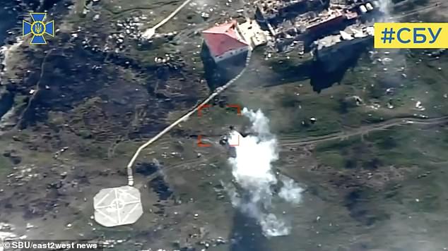 In the dramatic video, the island is seen being hit by aerial bombs before an assault by helicopters, with soldiers firing from above before being dropped off near the outpost.