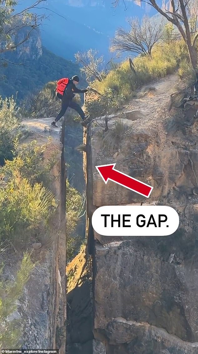 In another video posted on the page, a man can be seen measuring the 1.6-meter gradient that hikers must overcome. 