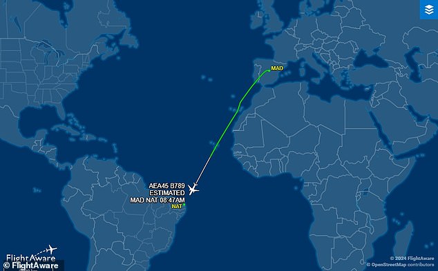 Air Europa flight UX045 bound for Montevideo, Uruguay, from Madrid, Spain, was diverted to Natal, Brazil, on Monday after experiencing severe turbulence that left 30 passengers injured.