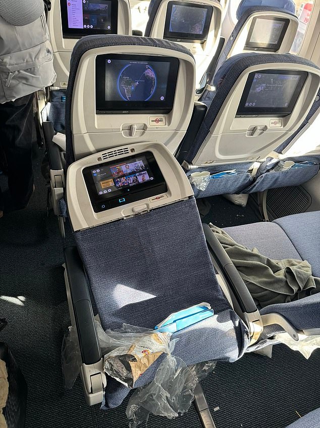 A seat on Air Europa flight UX045 was severely damaged as a result of turbulence