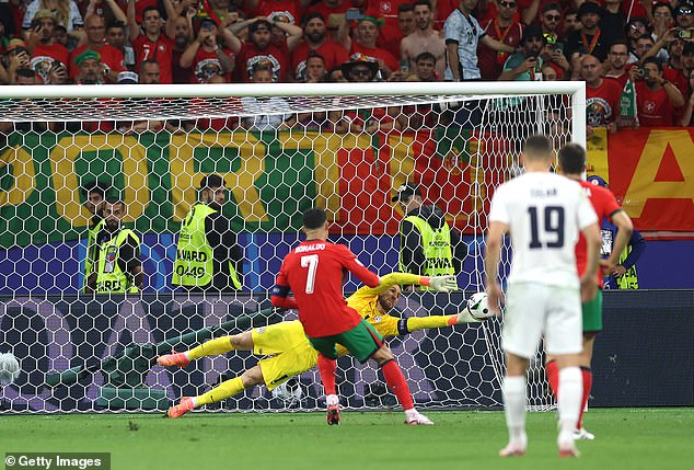 Ronaldo saw his penalty saved magnificently by Slovenian goalkeeper Jan Oblak.