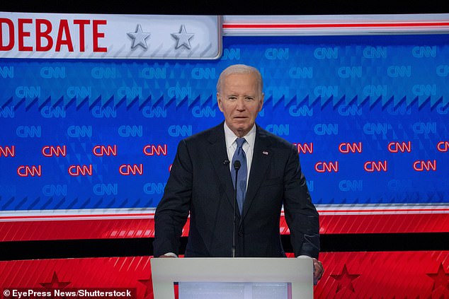 Joe Biden during the presidential debate with former US President Donald Trump