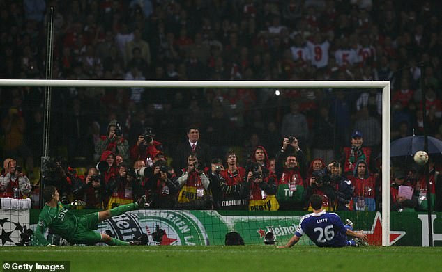 Terry infamously slipped and hit the post when he had the chance to seal glory in 2008.