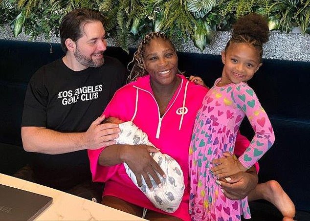 The 23-time Grand Slam winner welcomed her second child, Adira River, with husband Alexis Ohanian in August. She and the Reddit co-founder, 41, who married in 2017, also share a 6-year-old daughter, Alexis Olympia Jr.