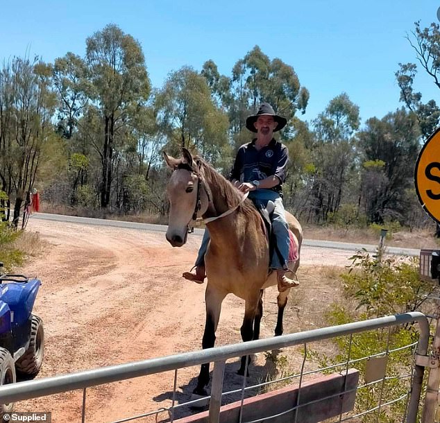 Horse rescuer David Maynard takes in and feeds animals that have been removed or abandoned on his property (above) north of Tara in western Queensland.