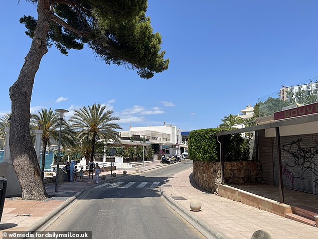 Mr Grant was on holiday in Magaluf with his wife Leanne and their four children and other family from Ireland when the tragedy occurred. Pictured: the road where he was found