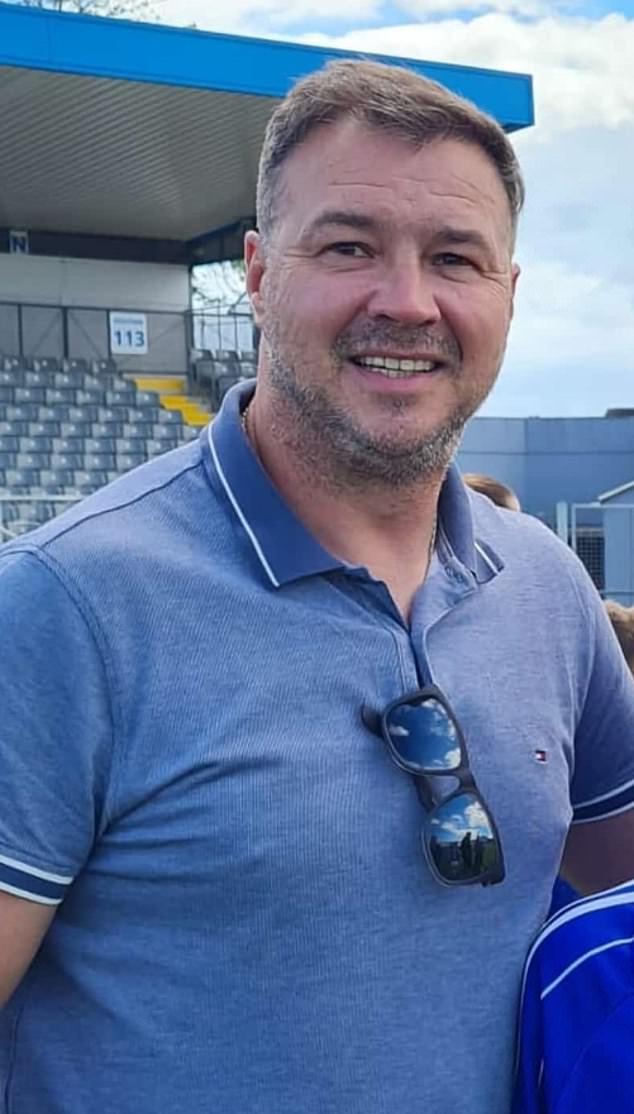 Michael Grant (pictured), 45, tragically collapsed and died in the middle of the same road in Magaluf in the early hours of Monday morning.