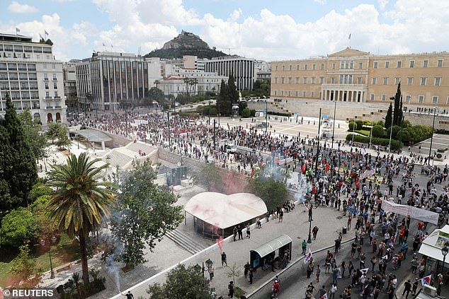 Critics have slammed the new measure as being detrimental to workers' rights, claiming that profit-hungry companies will now be able to require their employees to log six days a week every week, without facing any repercussions (2021 labour protests in Athens pictured)