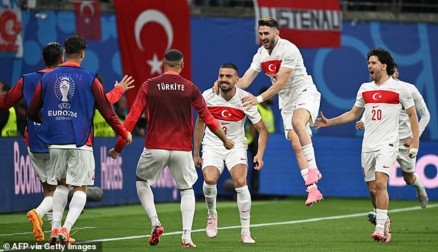 The victory means Turkey will play the Netherlands in the Euro 2024 quarter-finals.