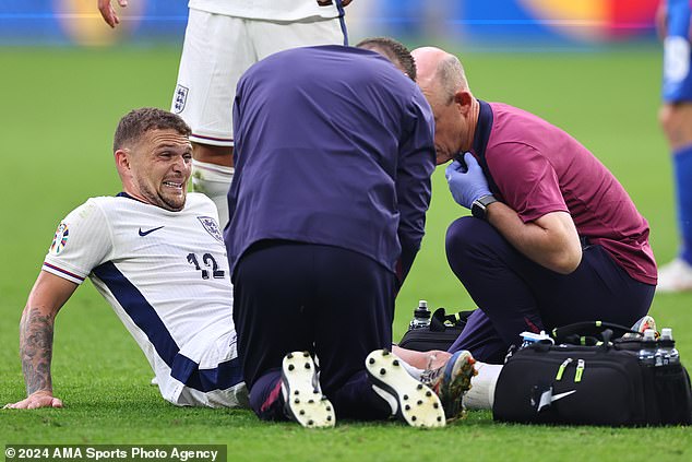 Kieran Trippier (left) could also miss the game after sustaining an injury against Slovakia.