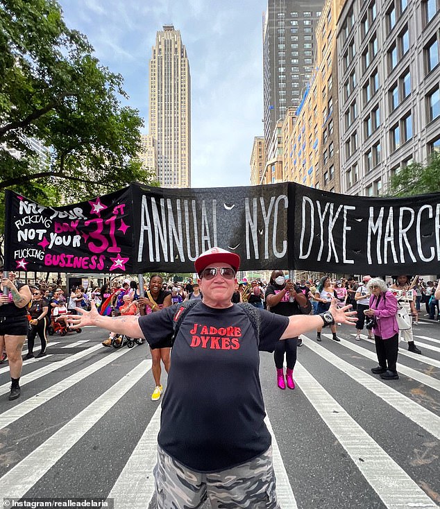 DeLaria, seen here at last year's Lesbian March in New York, did not answer those questions.