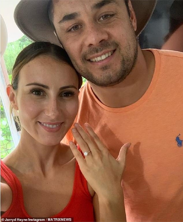 Amellia Bonnici married Jarryd Hayne in a ceremony in front of 50 family and friends, including former NRL teammates, on Australia Day 2021