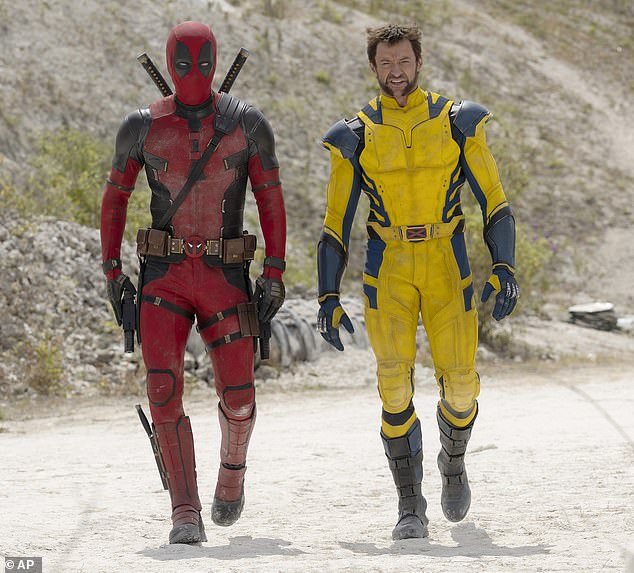 Just hours earlier, Hugh also continued his long-running 'rivalry' with Ryan Reynolds when he launched a blatant attack on his Marvel co-star in another post (both pictured in Deadpool and Wolverine).