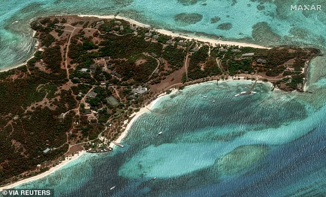 A satellite image shows buildings and beaches before Hurricane Beryl passed through Petite Saint Vincent