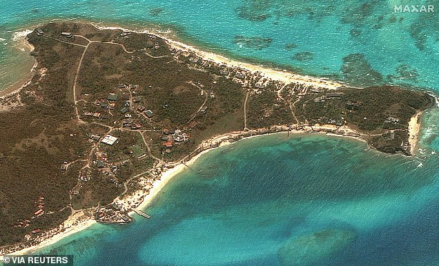 A satellite image shows buildings and beaches after Hurricane Beryl passed through Petite Saint Vincent