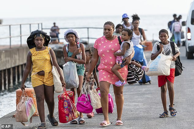 Evacuees from Union Island arrive in Kingstown, Saint Vincent and the Grenadines