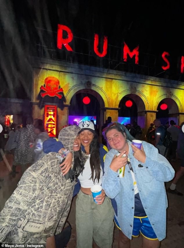 Maya and her friends partied into the night at the festival's famous Rum Shack, nicknamed the 