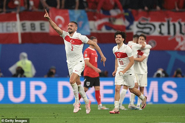 Demiral scored both of Turkey's goals in their 2-1 win over Austria in the Euro 2024 round of 16