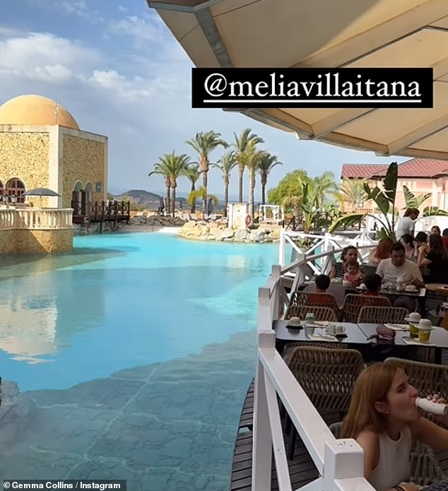 Gemma also shared snaps of the resort's shared pool next to the hotel's restaurant.