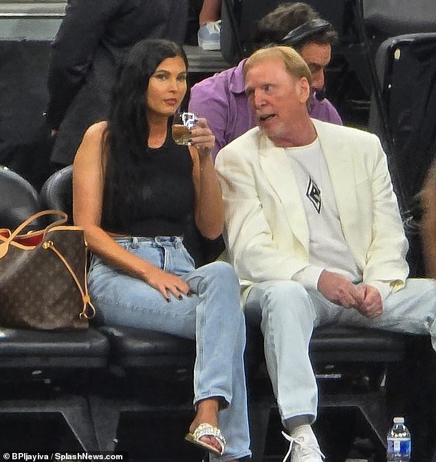 Las Vegas Raiders and Aces owner Mark Davis arrives in style with his new mystery partner