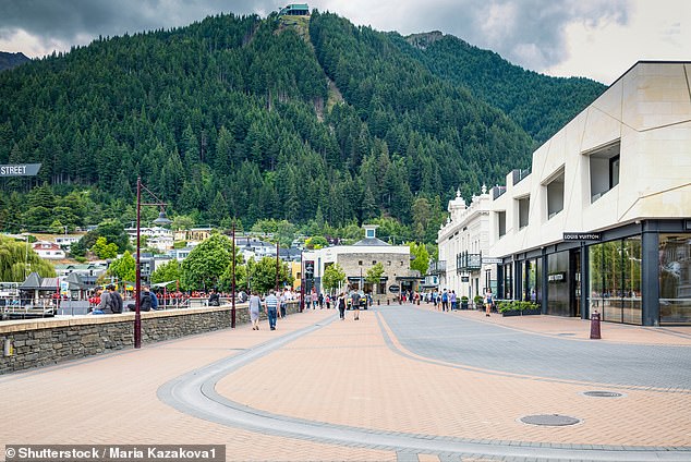 Marine Parade in Queenstown, New Zealand (file image) was cordoned off and people ordered to leave the area.