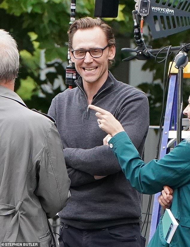 The Thor star was in high spirits as he joined the House actor to resume work on the thrilling BBC show.