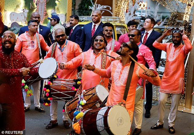 A band played at the event, which comes after several months of lavish pre-wedding celebrations.