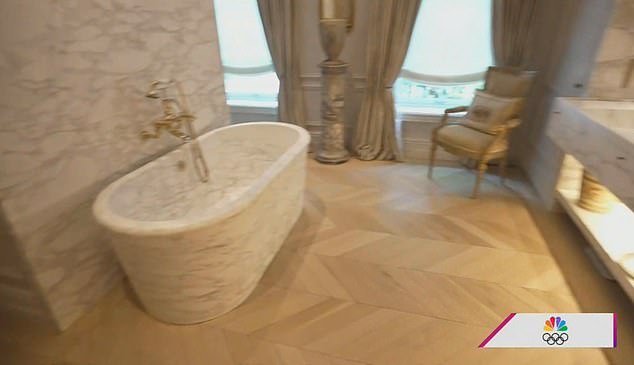 Viewers also got a quick, brief glimpse of Rebecca's luxurious marble bathroom.