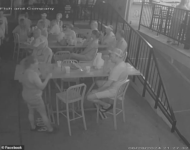 It happened on Friday after the group of seven enjoyed a lavish meal served by their waitress at the Fish and Company restaurant in Camdenton.