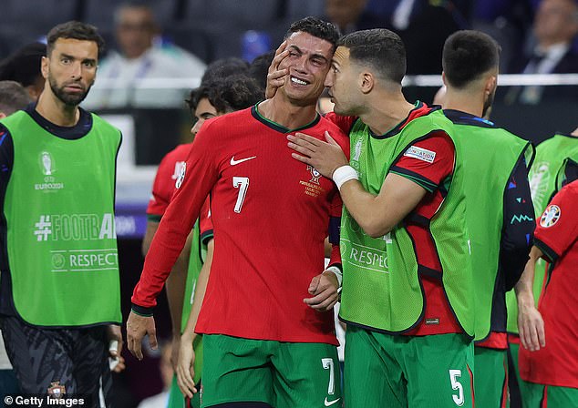 There was no information available on Ronaldo's missed penalty or the moment he broke down in tears during the extra-time break.