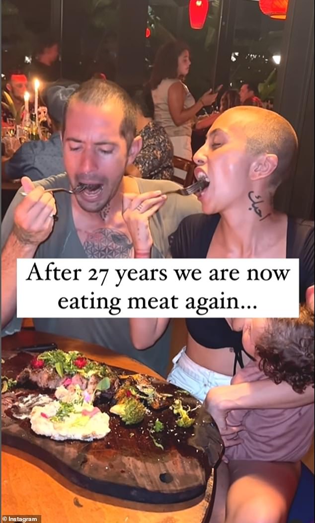 Lucky's parents, whose real names are Rachael Eti-King and Graham White, moved to Thailand and abandoned their strictly vegan lifestyle to become voracious meat eaters.