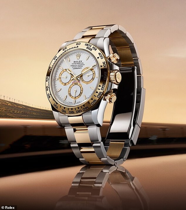 He shelled out a whopping $63,000 on two fancy Rolex watches, including this Cosmograph Daytona watch.