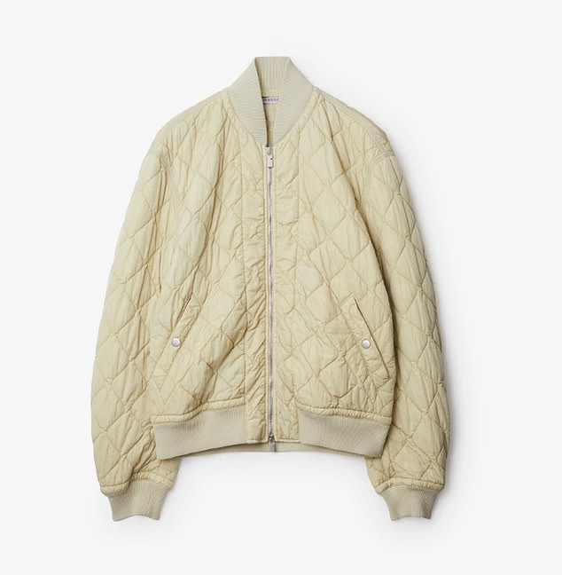 She also purchased this Burberry quilted bomber jacket made of crinkled nylon for $2,400.