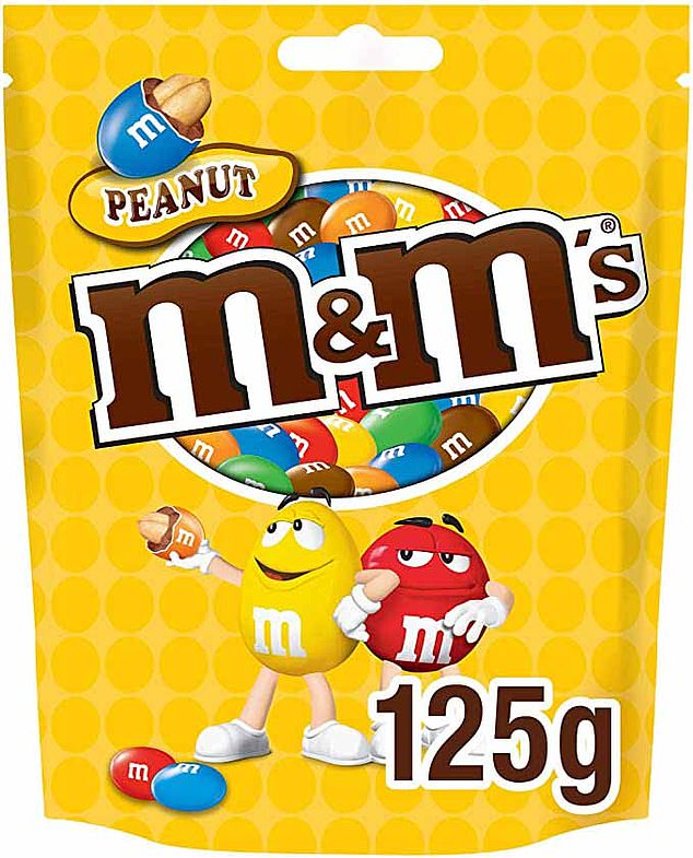 In a 28 gram serving of American peanut M&Ms there are 140 calories, 3 grams of saturated fat, 14 grams of sugar and 15 mg of salt. In a 28 gram serving of European peanut M&Ms there are 144 calories, 3.1 grams of saturated fat, 14.8 grams of sugar and 11.2 mg of salt.