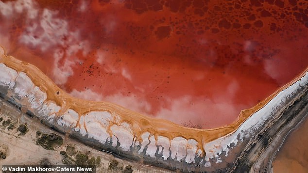 To see the famous pink colour of this lake, you need to visit it during warm and dry weather, Vadim explains.