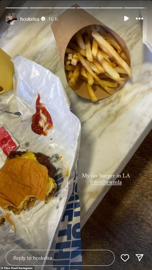 Proving that he's not afraid of typical American junk food, Hosk posted a photo of his burger on Instagram 