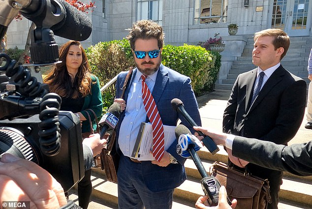 Lunden Roberts' attorney, Clint Lancaster, is photographed outside the Independence County Courthouse in Batesville, Arkansas, in May 2023.