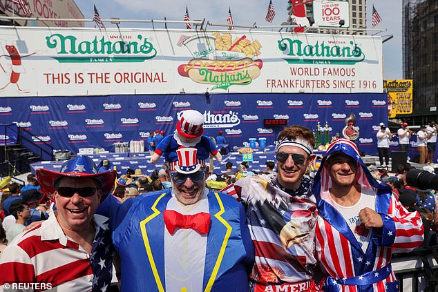 Others preferred to show their patriotism by dressing up as stars and stripes and Uncle Sam.