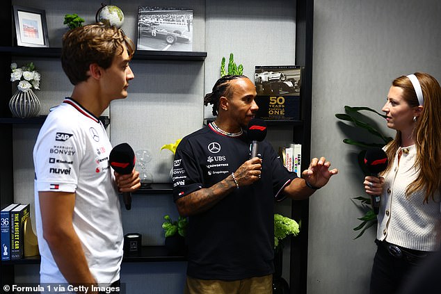 The 19-year-old, who replaced Carlos Sainz in March this season, joins Lewis Hamilton (centre), George Russell (left) and Lando Norris as the fourth Briton on the grid.