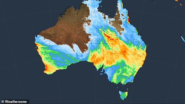 Weatherzone has forecast between 20 and 60mm of rain across South Australia, southern and western Queensland and northern New South Wales over the next four days. Weather map in image