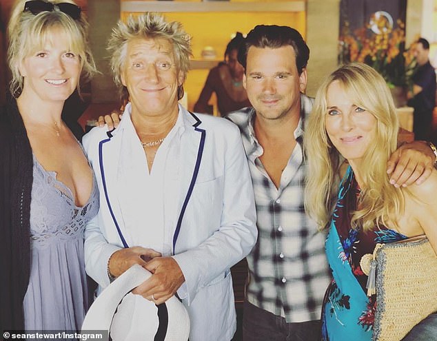 Alana and Rod, who married in 1979 and divorced five years later, pictured in 2019 with Rod's new wife Penny Lancaster, left.