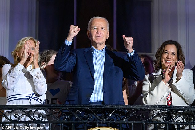 At an event Thursday morning on the South Lawn, he continued to have difficulty going off script Thursday when he tried to insert a jab at former President Donald Trump into his Fourth of July remarks.